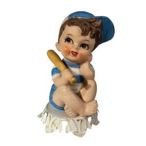 Aladdin Giftware, L.A. Calif. Vintage Ceramic Baseball Boy Night Light Lamp Rare